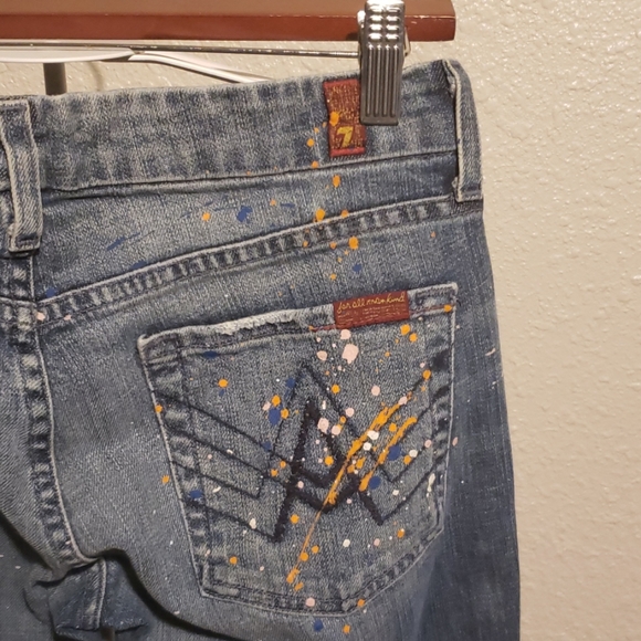 7 FAM Paint Splatter Jeans - Picture 4 of 8